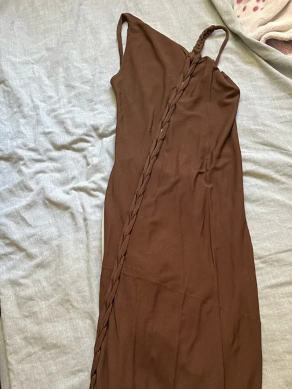 Aya Muse Birch Asymmetric Maxi Dress in Brown Size XS - Picture 5 of 8